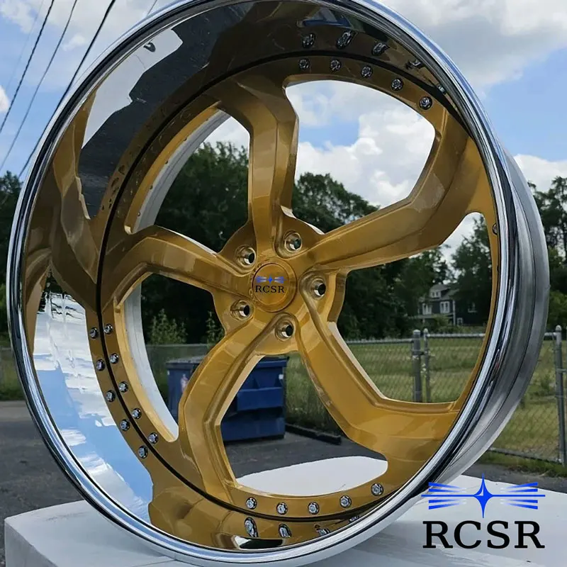 Rcsr New 2 Piece Forged Aluminum Deep Dish Wheels 5x1143 Wheels 26 Inch Chrome Silver Gold Brushed