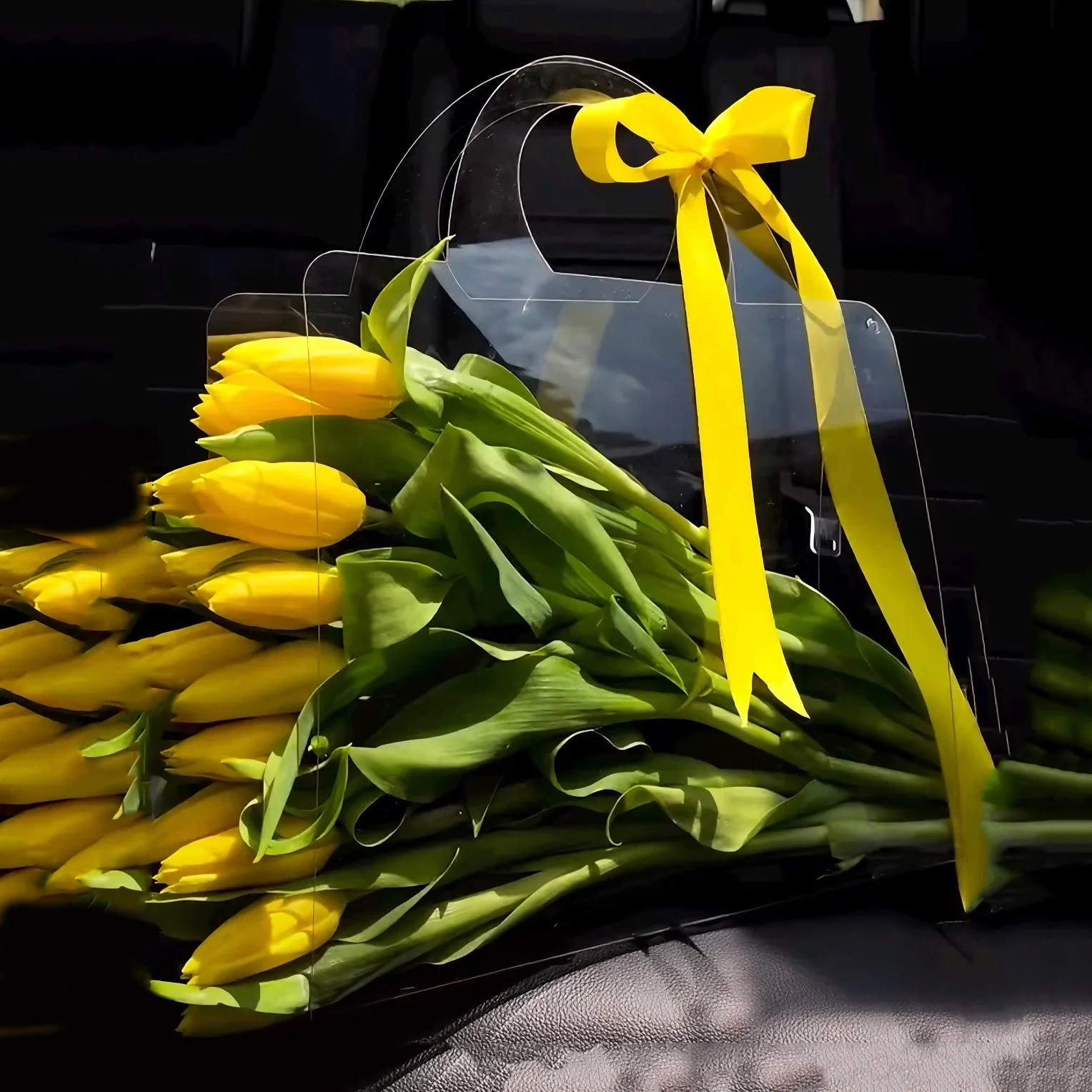 Transparent Clear Gift Packing Bag Box Florist Flower Bouquet Handbag Tote  Bags