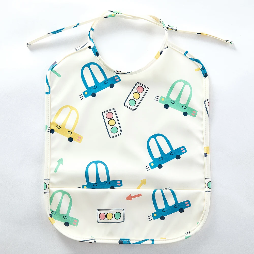 OEM PU Waterproof Baby Bibs infant Toddler Long Sleeve Feeding Bib With Food Catcher Super Soft easy Clean manufacture