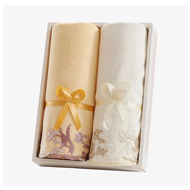 Luxury Custom Hand Towel Set Gift Box Packaging Personalized logo Cotton Towel Sets for Guests