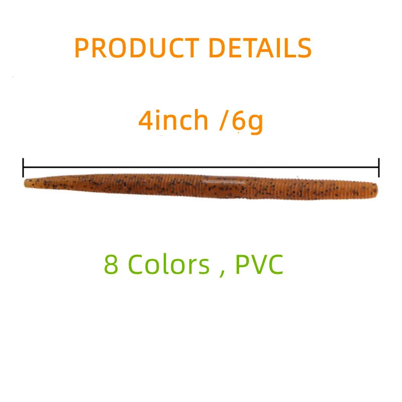 Senko Worms For Bass Fishing - 15pcs Soft Plastic Baits, Scented & Salt Impregnated, Freshwater & Saltwater Lures Kit