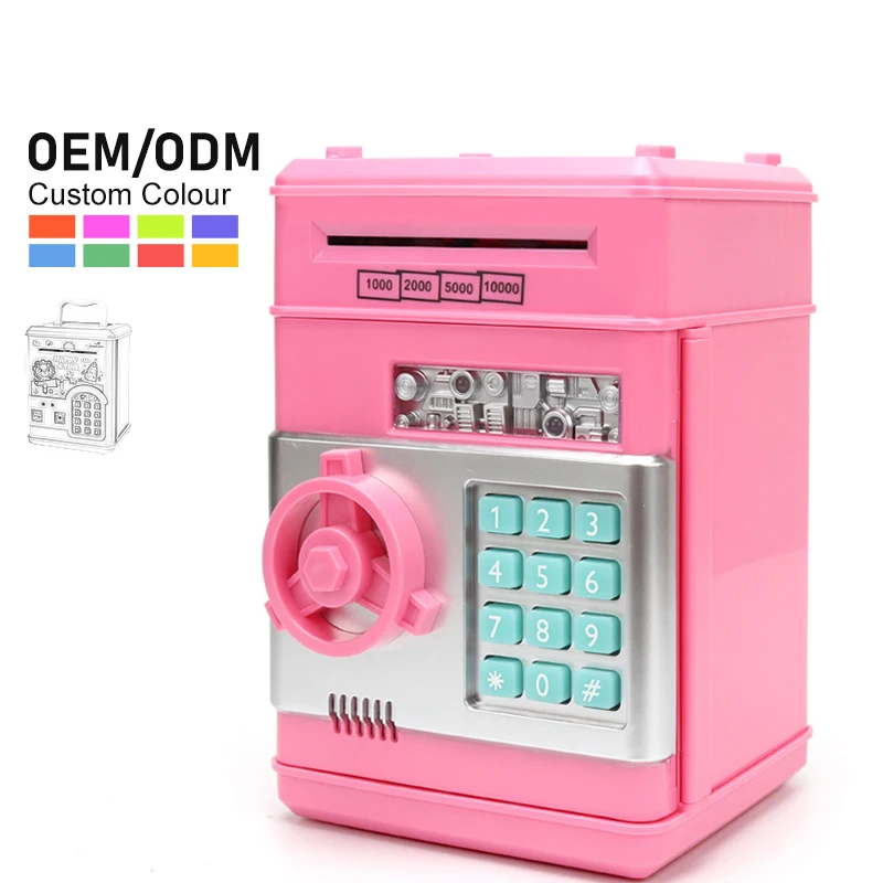 Zhorya Musical Cash and Coin Money Safe Box Bank Mini ATM Machine Password Toy for Kids