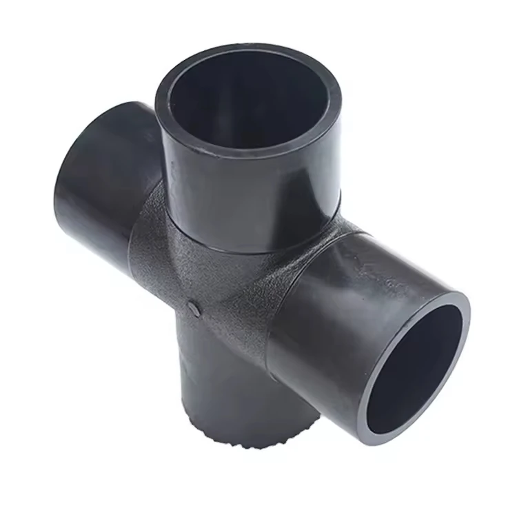 Factory Direct High Quality HDPE Compression Joints Cross Joints Fitting Four Way Electrofusion Pipe Fitting Drainage Fittings