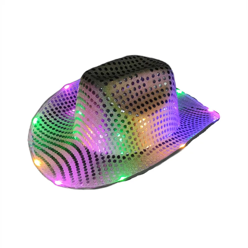 Bags Neon Sparkly Glitter Space Cowboy Hat - Fun Metallic  display picture 2