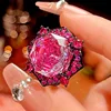 Bague ouverte noir or rose rouge