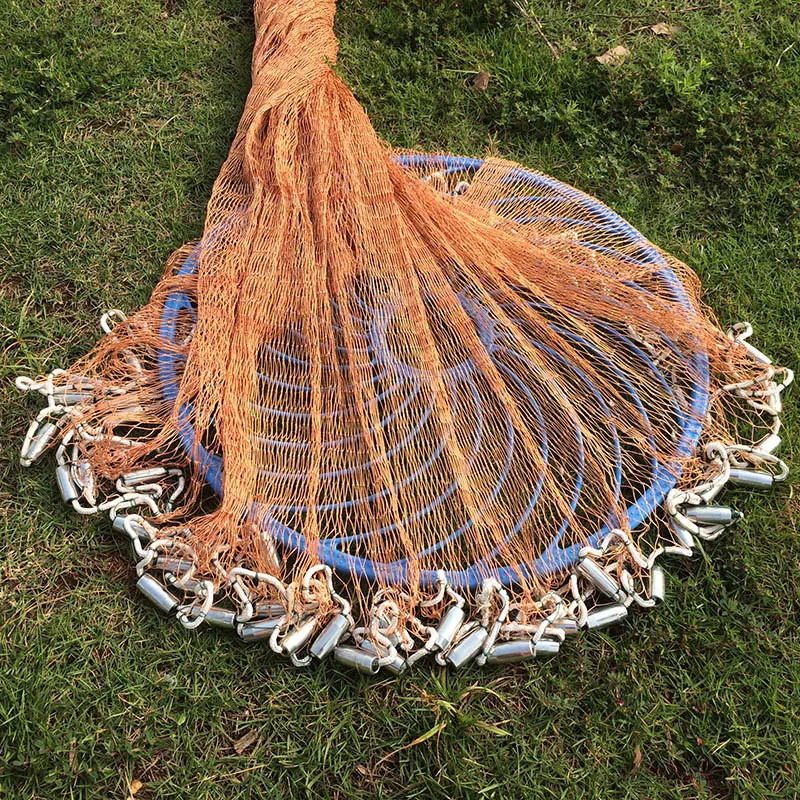 High Quality American Hand Cast Net Nylon Tire Line Fishing Net 4-12FT  Frisbee Fly Throwing Nets