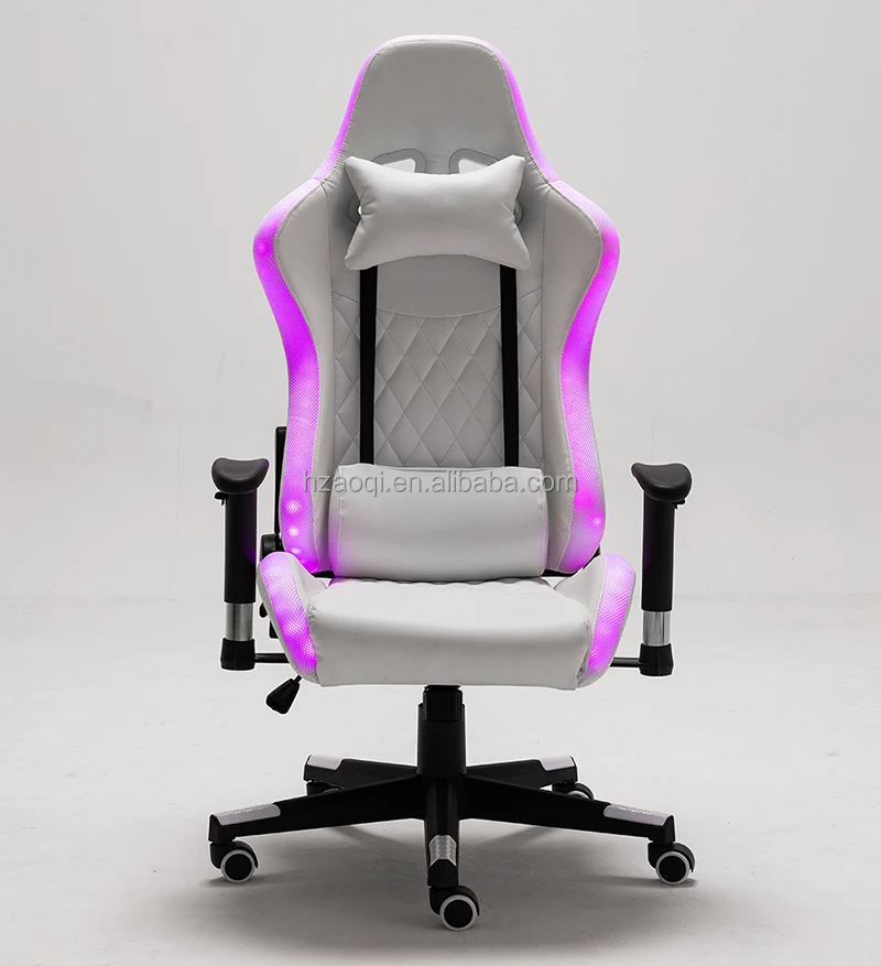 Aoqi 2020 New Arrival Customized White Leather Blue Light Sillas Gamer Led Rgb Gaming Chair Pu Leather Office Furniture Chair Buy Sillas Gamer Rgb Gaming Chair Office Furniture Chair Product On Alibaba Com