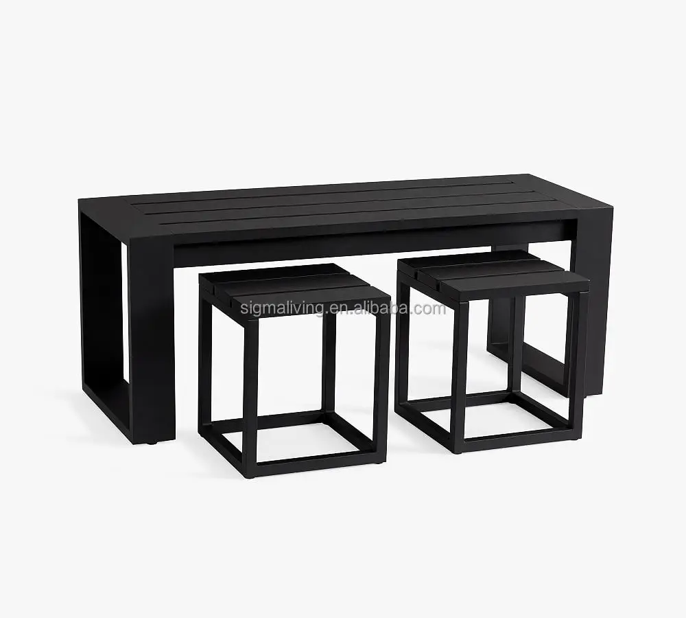 Modern design patio furniture aluminum console table set outdoor garden tables