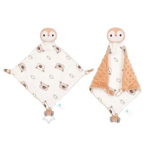 Wholesale Custom Child Gift Cute Bear Baby Comforter Towel Baby Sleeping Appease Towel