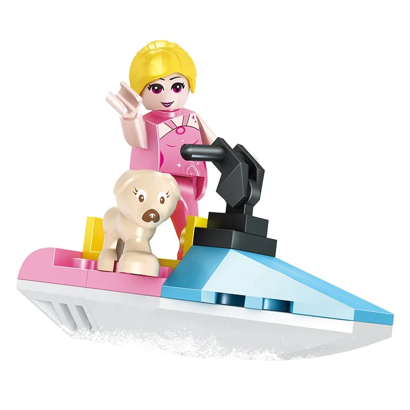COGO 164 PCS ABS Assemble Plastic Luxury Yacht Ship Creative Building Brick Block Toys for Kids