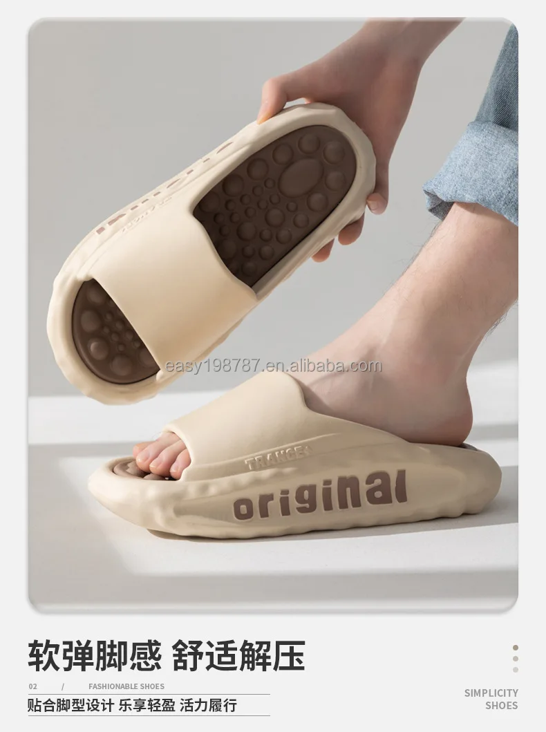 Customize house flats shoes men bathroom slipper EVA outdoor casual shoes with big size for wholesale