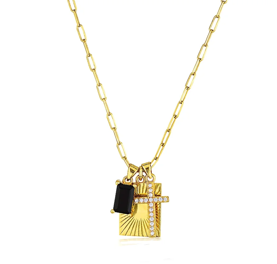 新着商品 Jewelry Vintage - Plated Gold 18k in Pendant Cross Sun アクセサリー
