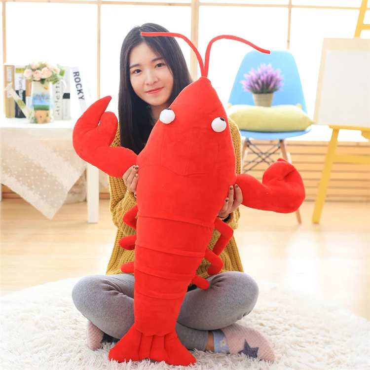 Factory Wholesale Soft Realistic Red Lobster Stuffed Animal Toy Cute Creature Plush for Kids Carnival Gifts