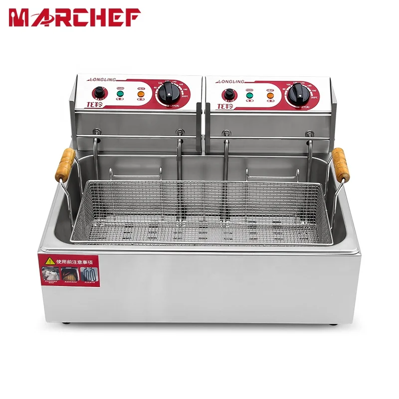 Глубокая фритюрница из нержавеющей стали, 14 л, сертификация CE