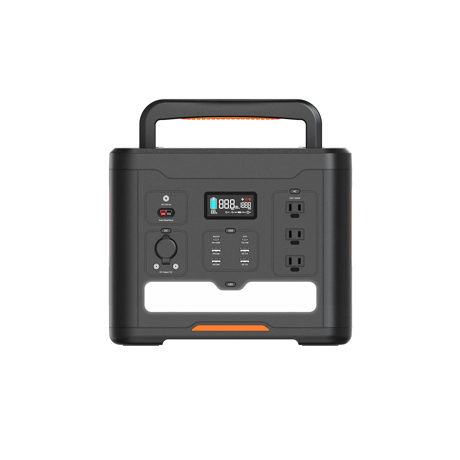 RisunPower S1500 25.6V 58Ah 1484Wh 1500-3000W LiFePO4 Lithium Battery smart light Portable PowerStation Emergency Outdoor Power