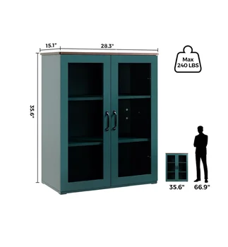 Freestanding self-service cabinet Storage cabinets with tempered glass doors Display cabinets with adjustable shelves