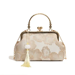 custom logo New Chinese-style Texture Bag for Women Elegant and Grand Chinese-style Pattern Handbag High-end and Elegant Chinese-style Bag