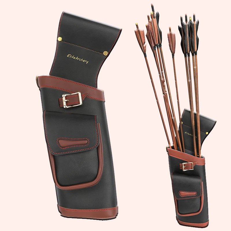 XIXILI Archery Arrow Quiver Longbow Leather Slide-On