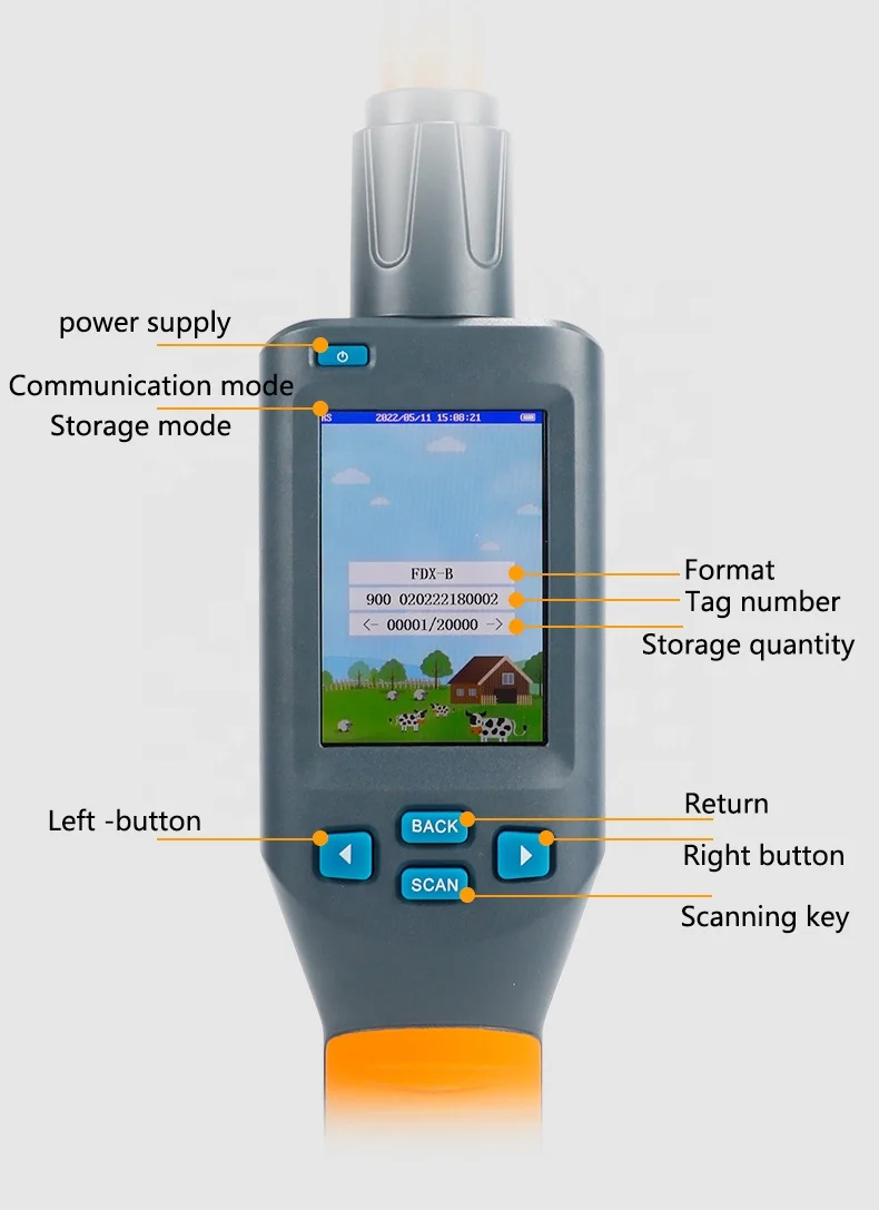 otps a lungo raggio fdx hdx hdx lettore di animali portatile lettore di  bestiame 134.2khz rfid animale adesivo animale domestico