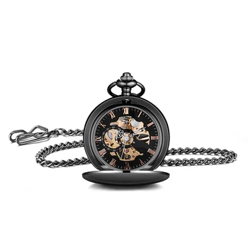 Manufacturers personalized laser name vintage double smooth cover pocket watch