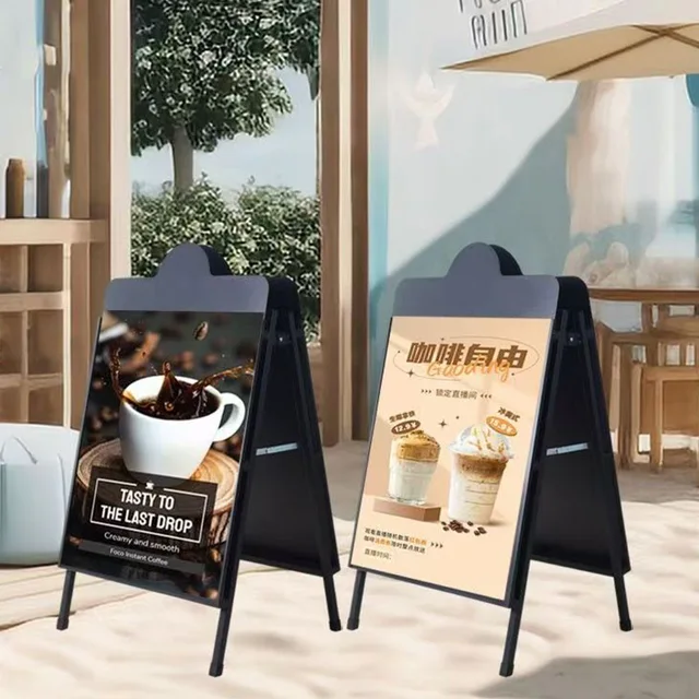 Vertical Triangular Floor Display Stand Billboard Kt Board Water Sign Poster Display Stand Suitable for Shopping Centers