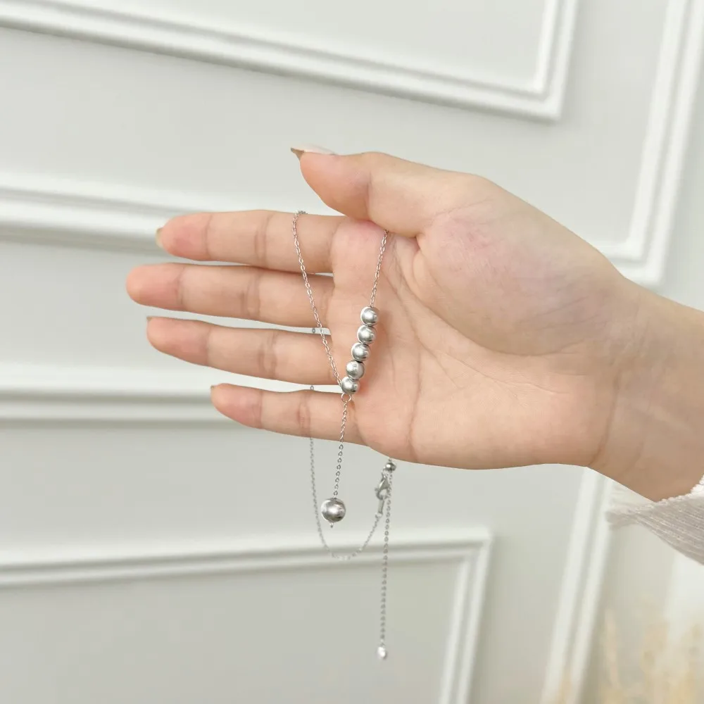 KAKODIY Fashion Women Jewelry 925 Sterling Silver Chain Shiny Beads Pendant Necklace for Girls Girls Ladies Daily detail 6