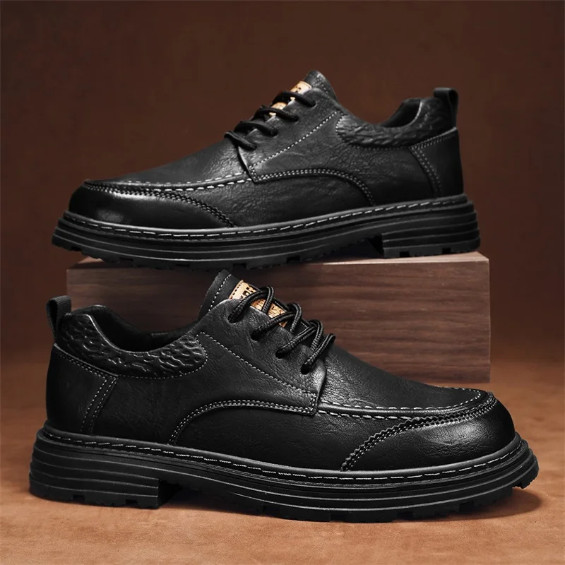 OEM Service First Layer Cow Genuine Leather Oxford Dress Office Business Martin Shoes For Men