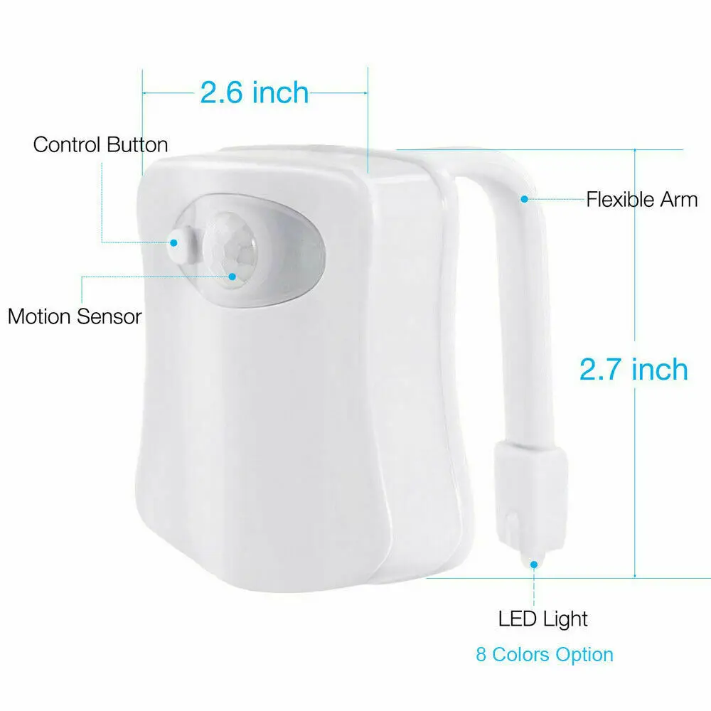 Smart PIR Motion Sensor Toilet Seat Night Light 8 Colors Waterproof  Backlight For Toilet Bowl LED Luminaria Lamp WC Toilet Light