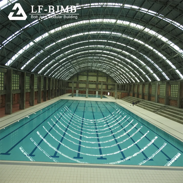 LFBJMB Space Truss Curved Metallic Prefab Steel Structure Swimming Pool Roof