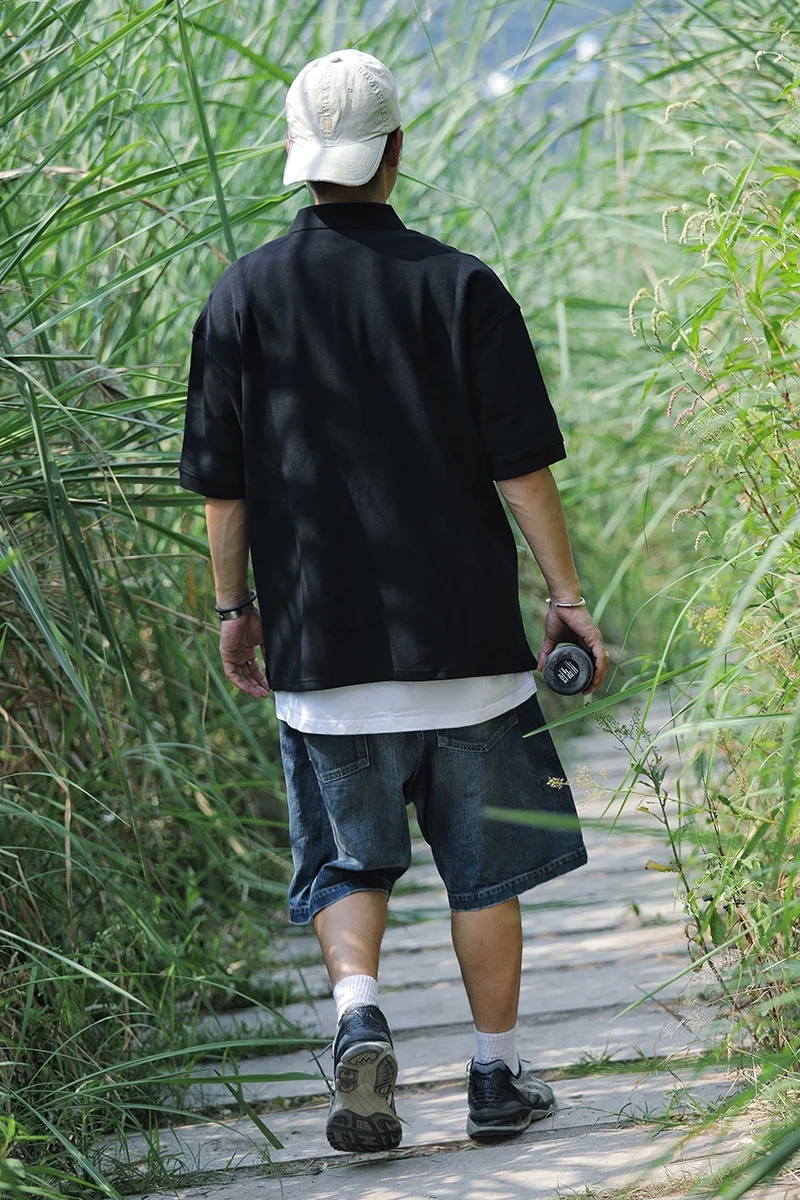 JL1114C Cotton Plus Size Man Shirt Polo With Pocket Short Sleeves Embroidery Polo Shirts With Chest Pocket