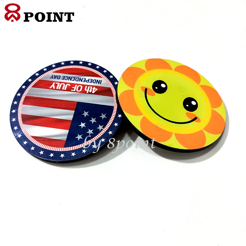 Circle Sublimation Wooden Name Badge Magnetic Blank Name Tag Custom Name Card