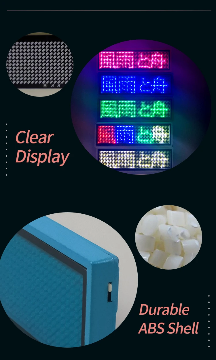 Iledshow B1248 Mini Led Running Message Display Led Name Badge Moving