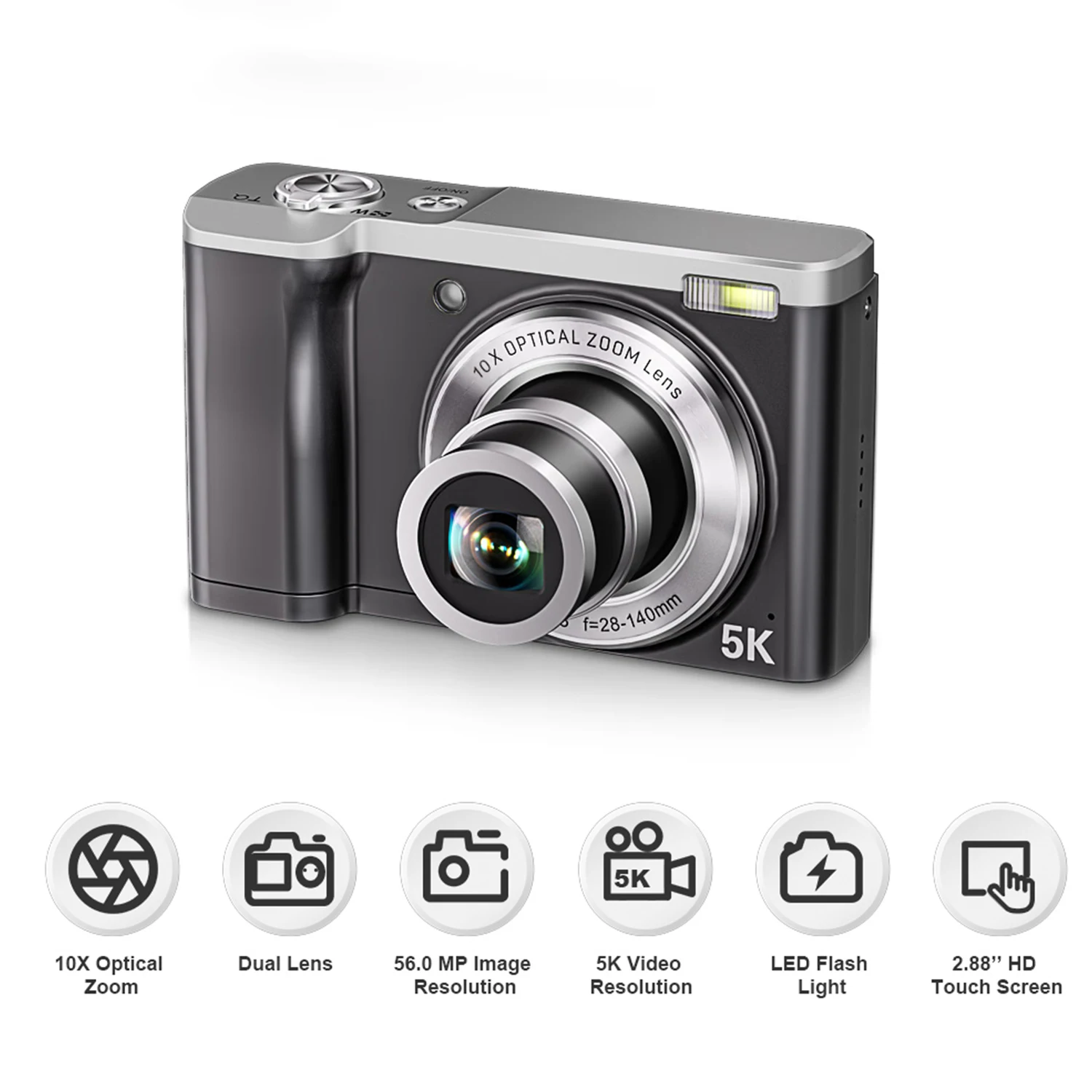 DC305X Digital Camera - 56MP, 5K Video, 2.8'' IPS, 10X Optical