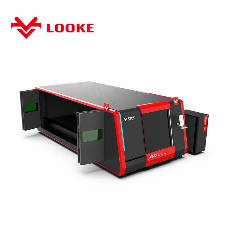 Heavy Duty Side Loading Metal Sheet Fiber Laser Cut Machine 6000w 3000x1500mm Enclosed Sheet Welding Structure 3015 4015 6015