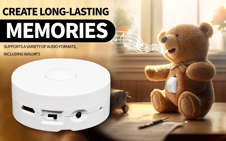 Usb Downloadable Recording Voice Box Plush Toy Sound Module Round Shape