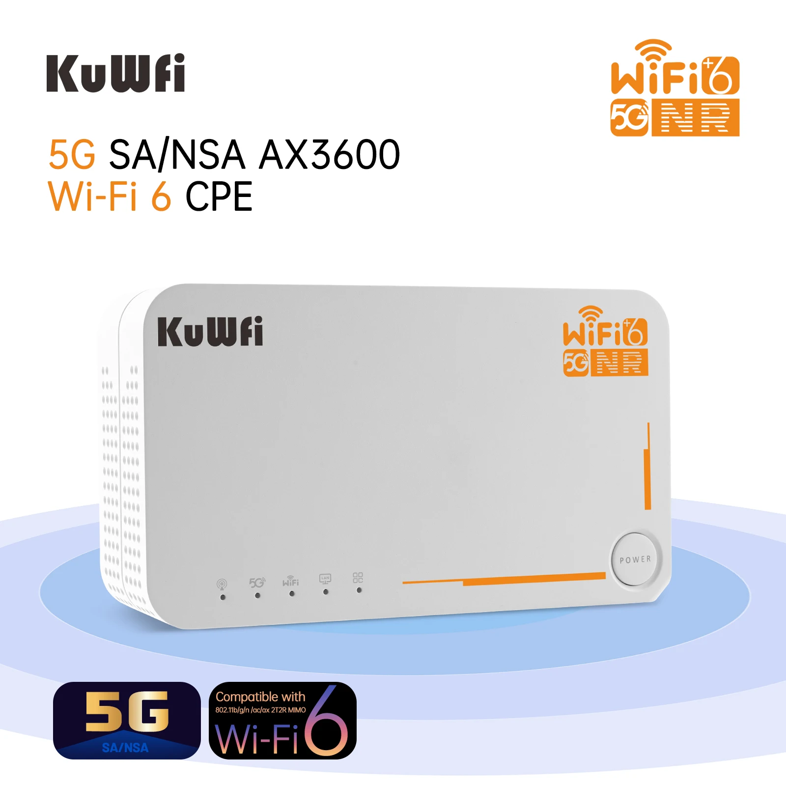 ESim Router KuWFi NSA SA Device Router 5g Wifi Outdoor Cpe Dual Band 3000Mbps 5g Sim Card Universel Router with Big Battery