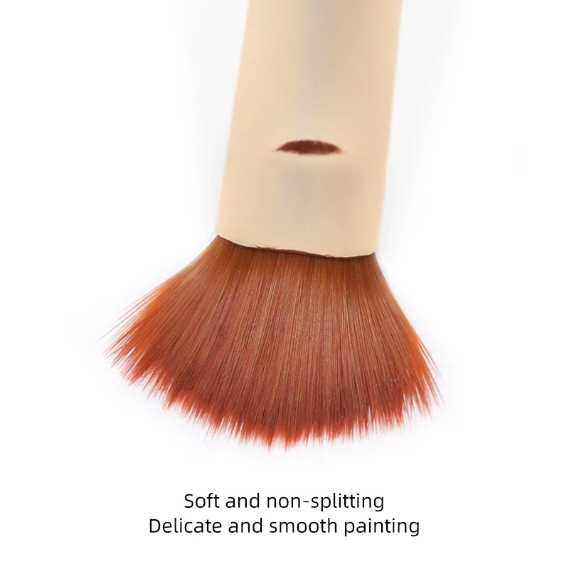 Colorful Painting Wood Handle Soft Nylon Hair Gradient One Stroke Nail