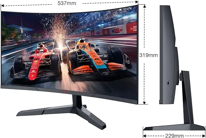 KOORUI 23.6インチ ゲーミングPC LCD LEDモニター VAパネル 曲面PC