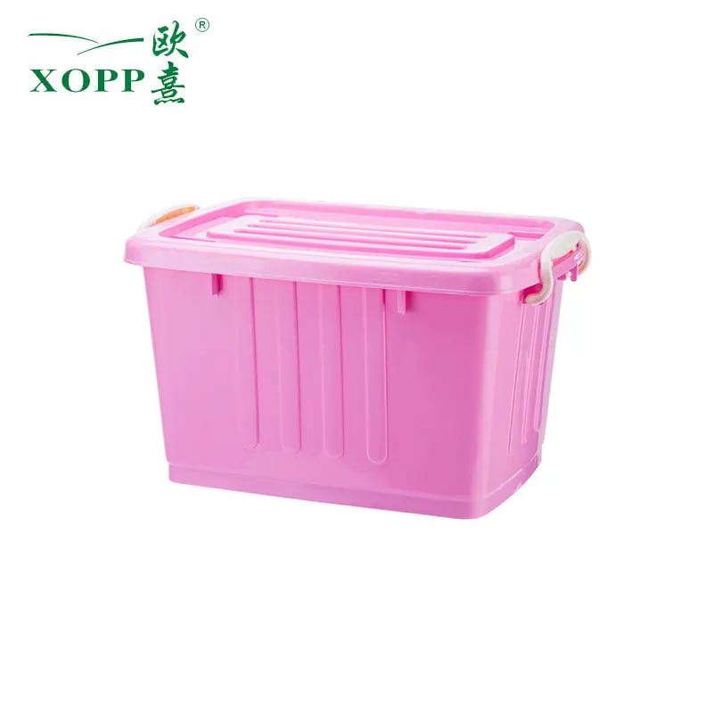 large plastic toy box with lid