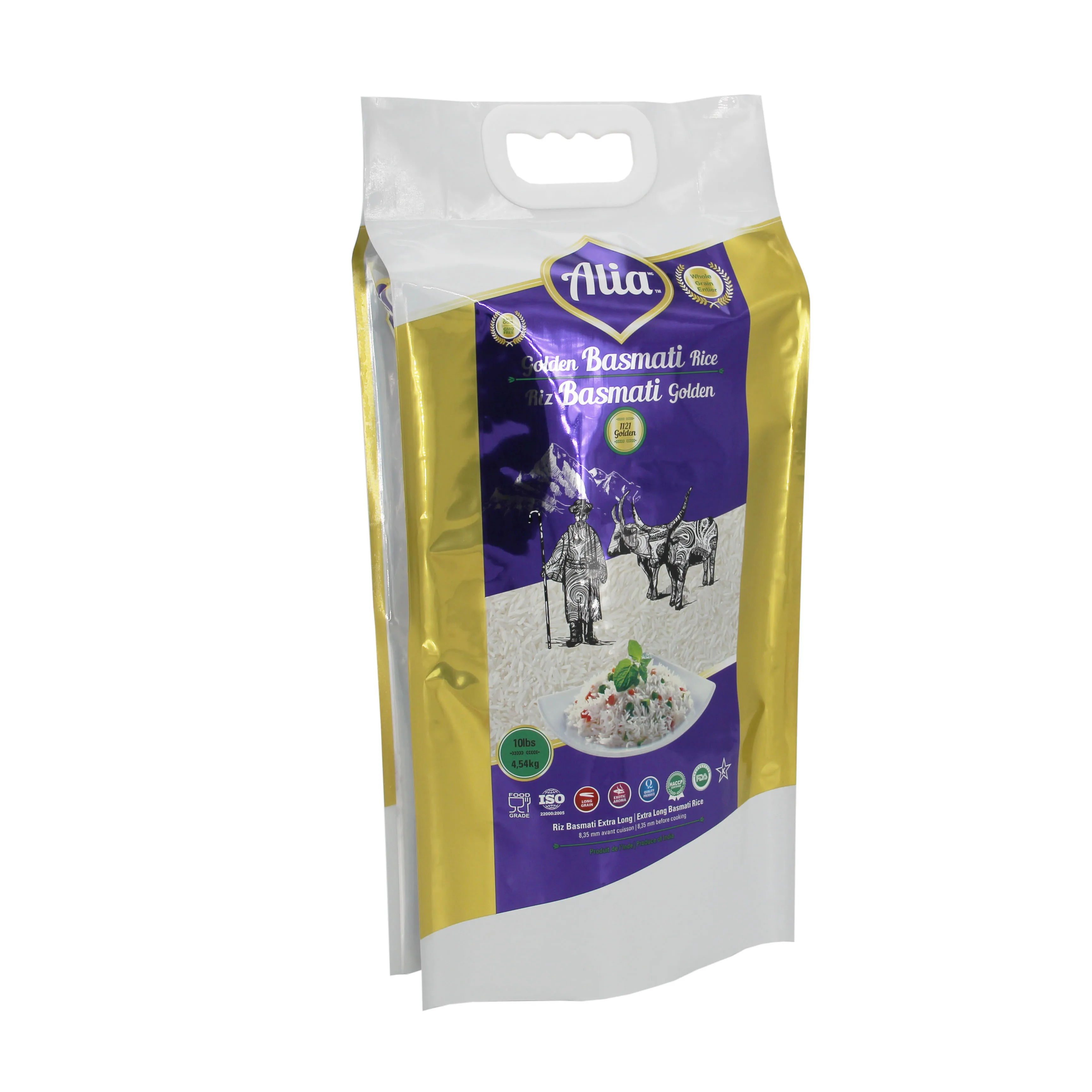 Custom Design Printed Different Size Laminated Material Plastic 5kg 10kg Rice Packing Bag