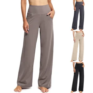 Custom Logo Spring Autumn Casual Pants High Waist Hip Lift Women's Trousers Sweatpants Women Yoga Pants With Side Pockets