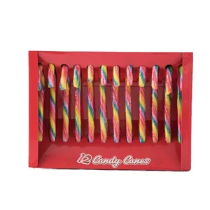 Christmas Candy Special Sale Creative Kids' High-Looking Snack Processing 12 Gift Box Lollipops Coated Crutches Hard Fruity