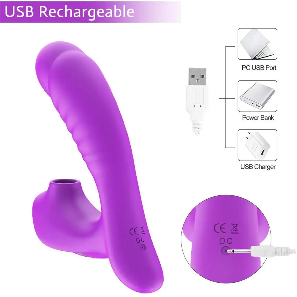 AIERSHA USB Charge G-Spot Massager Sexy Adult Sex Toy Vibrator Women Masturbation Dildo Vibrator