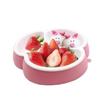 2023 new Food Grade Silicone Baby Plate Bowl Suction Feeding Set Non-slip Toddlers Food Feeding Baby Plate For Children Supplies