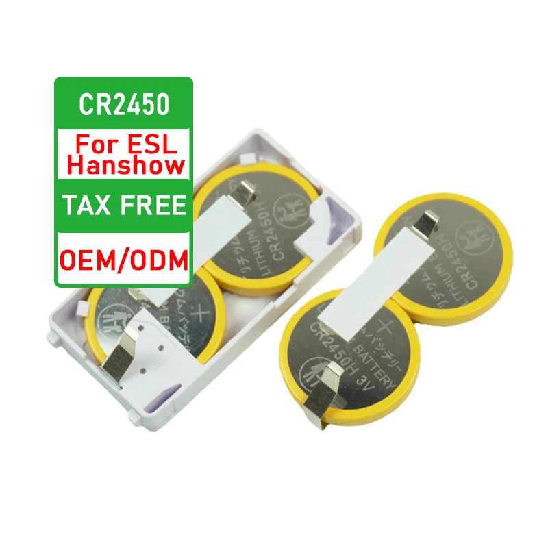 ESL-CR2450-3-V-Li-MnO2-Knopfzellen-Batteriepack mit 2 Zellen für Hanshow-Digitalpreisschilder, elektronische Regalbeschriftung (ESL), E-Preis-System