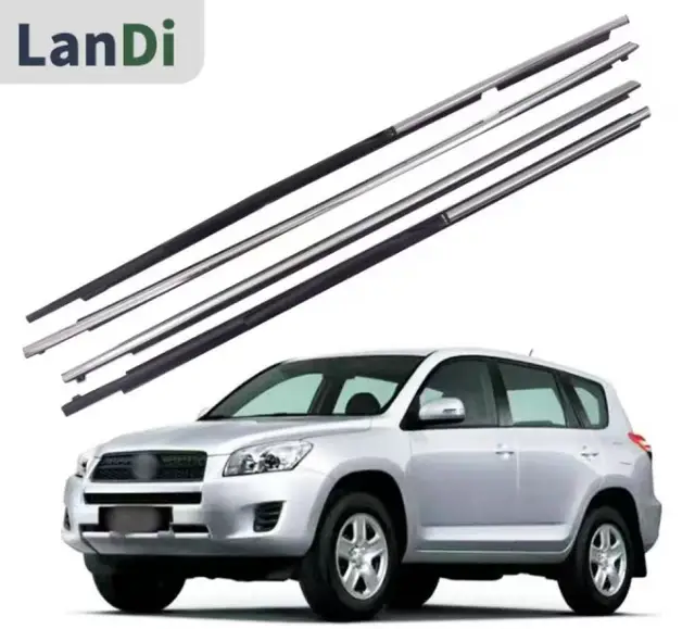 4 Pcs Car Side Window Trim Door Belt Molding Weatherstrips Seal Belt Fit for RAV 4