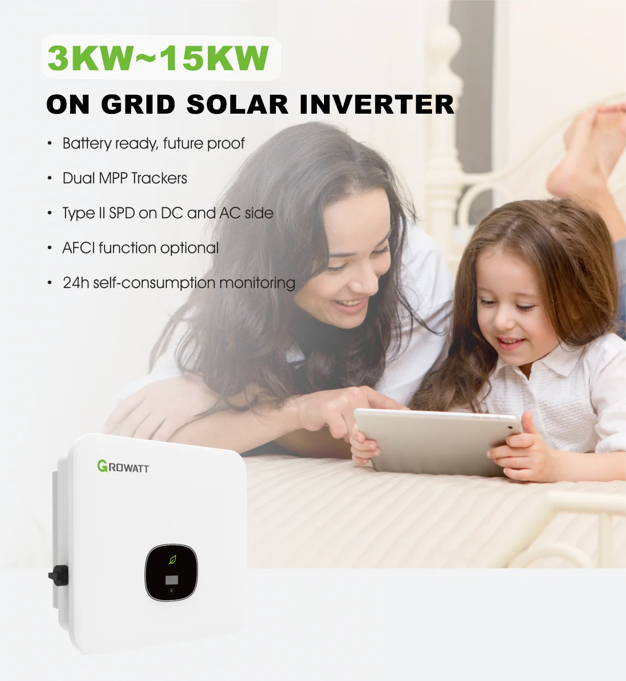 Growatt Hybrid Inverter Mod 3-15ktl3-x Xh 3kw 5kw 8kw 10kw 12kw On Grid ...