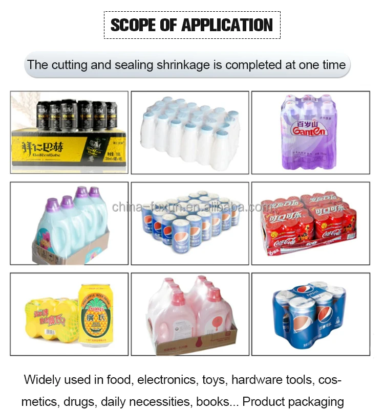 Automatic PVC Film Heat Bottle Tunnel Shrink Wrapping Machine L Type PE ...