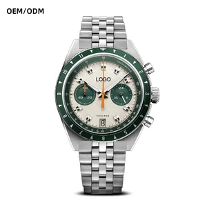 Custom logo Watches for Men 40MM Luxury Diving VK64 Chronograph Quartz Watches 316L Stainless Steel Men Watch