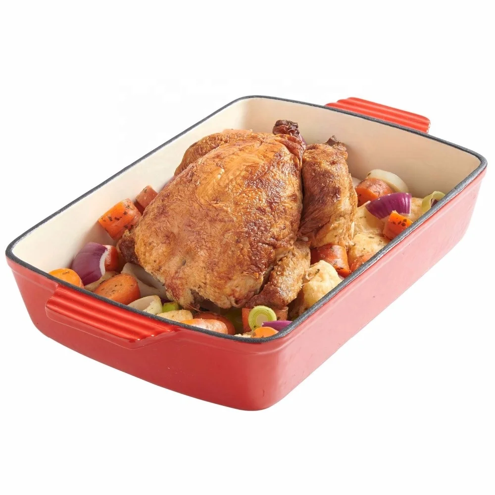 33X23cm Baking Pan Factory Cast Iron Baking Tray Lasagna Pans Regtangular  Preseasoned Roasting Tin Pie Dish - China Cast Iron Roasting Pan and Cast  Iron Baking Pan price